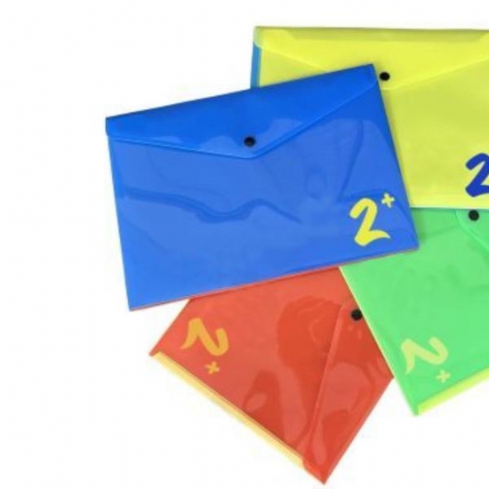 Doppia Busta Con Bottone A4 Portadocumenti Bicolor Colori Assortiti - 1