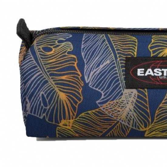 Eastpak  Astuccio Bustina Benchmark Single 4O1 Brize Grade Blue Colore Sfondo  Blu fantasia foglie Bianco Giallo  - 1