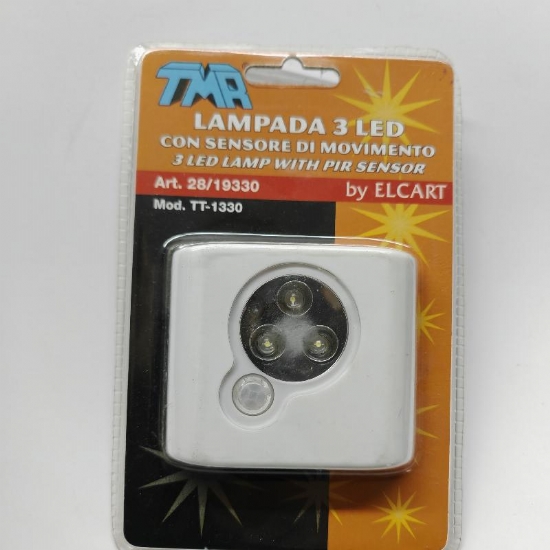 Elcart 28 19330 Lampada 3 Led con Sensore di Movimento Modello TT1330 Bianco - 1