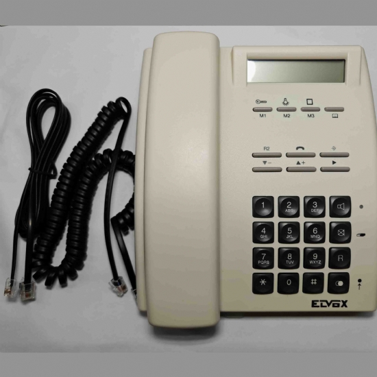 Elvox 3597 telefono multifunzione con display e datario da utilizzare su linea telefonica  e con centralini telefonici bianco chiaro - 1