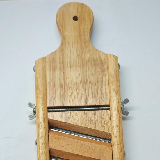 Eva-Collection Mandolina in legno Per Carote Verdure Formaggio lunga 38 cm con lame regolabili grattugia - 2