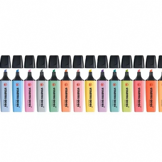 Evidenziatore Stabilo Boss Original  Colori Pastello Assortiti Giallo Azzurro Verde Rosa  - 2