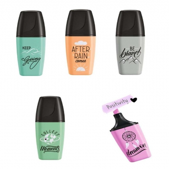 Evidenziatore Stabilo Boss Mini Pastellove Colori Assortiti  Verde Rosa Fucsia Azzurro Grigio  - 1