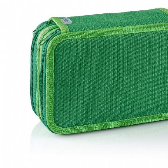 Favorit B box 400184016 Astuccio a 3 Zip in Tessuto Colorato B color Verde Chiaro e Scuro - 1
