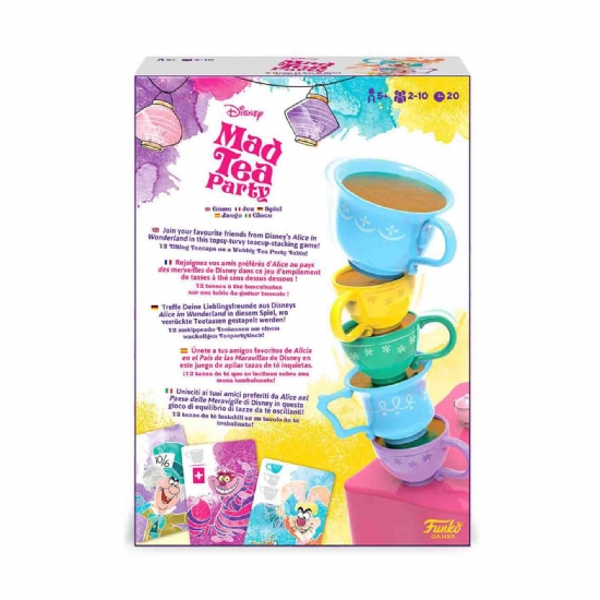 Gioco in scatola Alice nel paese delle Meraviglie gioco di equilibrio di tazze da the oscillanti  Mad Tea Party con carte da gioco  - 2