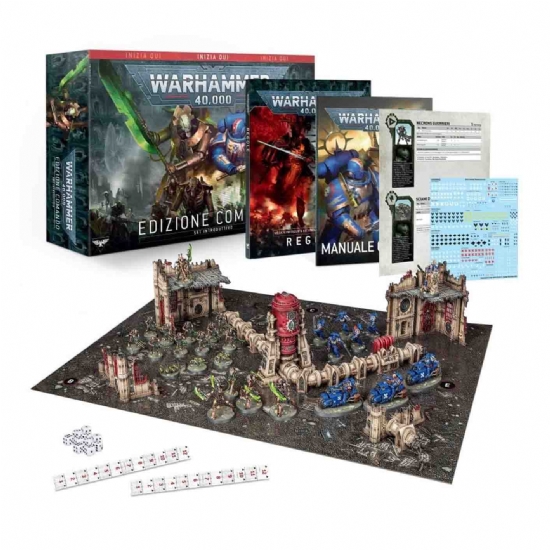 Gioco in scatola per iniziare a giocare a Warhammer 40000 in Italiano set edizione Comando per due giocatori Space Marine Necron Games Workshop - 1