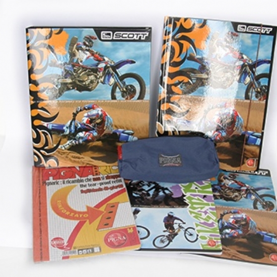 Pigna - Scott Zaino Kit Scuola Completo con Astuccio Blu Azzurro Quaderni - 2