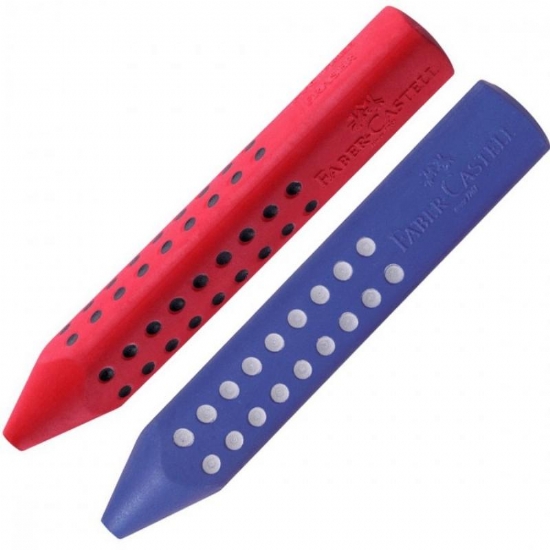 Gomma Triangolare Jumbo Grip 2001 Faber Castell  Rosso Blu  - 1