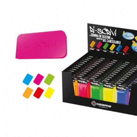 Gomma in Siicone Riscrivi Osama per Gel Cancellabile Colori Fluo Assortiti - 2