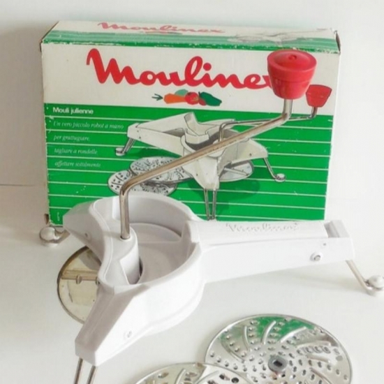 Grattuggia Manuale Vintage Mouli Julienne Moulinex  modello K10110 con 3 Dischi Intercambiabili - 2