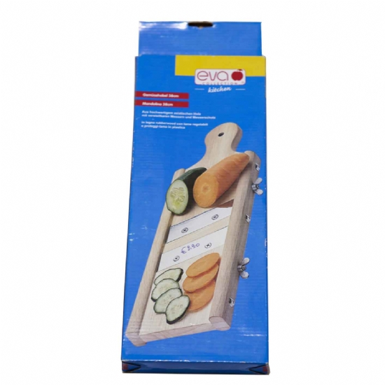Eva-Collection Mandolina in legno Per Carote Verdure Formaggio lunga 38 cm con lame regolabili grattugia - 1