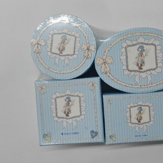 Holly Hobbie Set 4 Scatole Quadrata Ovale Rettangolare Rotonda Colore Azzurro - 1