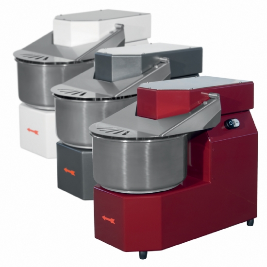 Impastatrice per fare pizza e pane con testa e vasca fissa in acciao inox - macchina professionale - 1