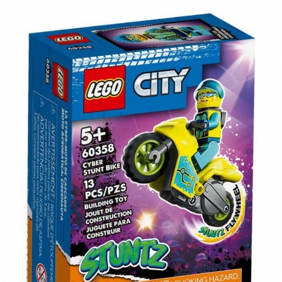 LEGO City Cyber Stuntz Bike 60358 Moto Carica e Vai per Salti e Acrobazie 5 Anni - 1