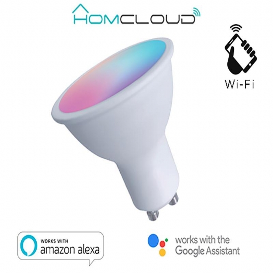 Lampada Faretto Homcloud Led wifi Smart GU10 4 5 W  Multicolore Bianco caldo 350Lm RGB 2700K - 1