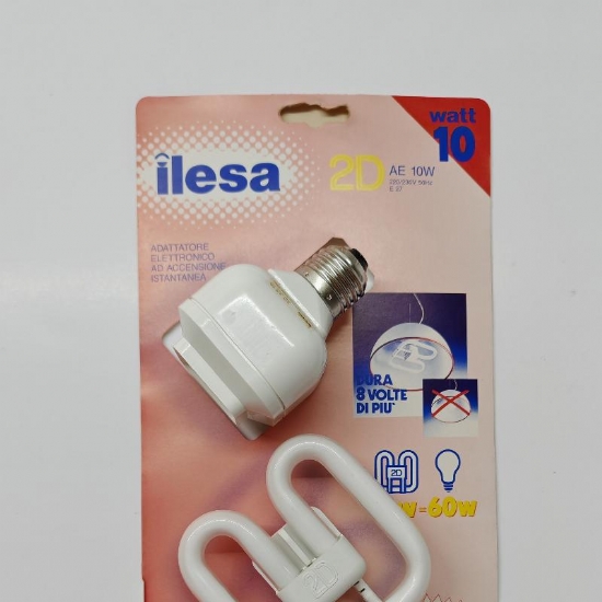 Lampada Ilesa 2D Risparmio Energetico con Adattatore Elettronico E27 10W  - 1