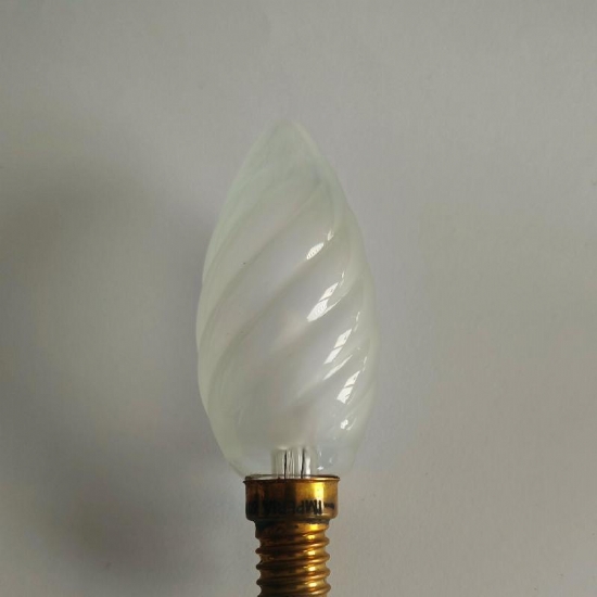 Lampada Imperia Candela Oliva Tortiglione Smerigliato Incandescente E14 60W - 1