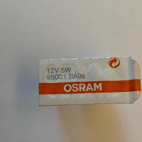 Lampada Incandescente Osram osram  95001 BA9s 12V 5W  10 x 25 mm per Auto Moto Camion Trattore 1 Pezzo - 2