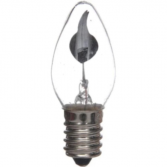 Lampada Oliva Incandescente Fiamma Tremula Trasparente Effetto Oscillante E14  220V 3W 23 X 55 mm  1 Pezzo - 1