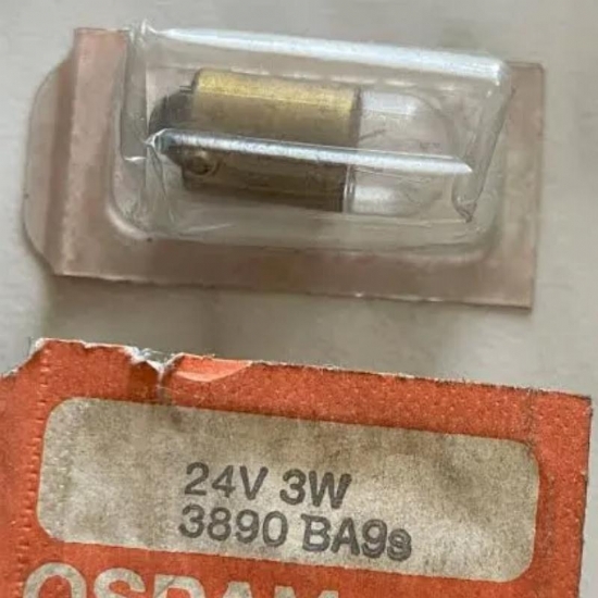 Lampada Incandescente Osram 3890 BA9s 24V 3W  9 x 23 mm per Auto Moto Camion Trattore 1 Pezzo - 2