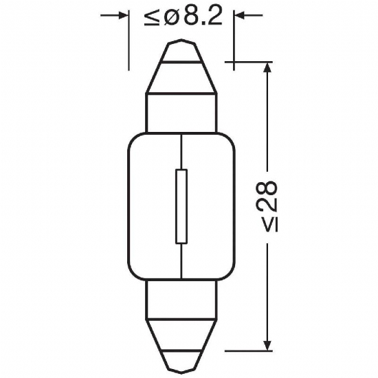Lampada Siluro Incandescente Osram 6428 SV7 8 12V 3W 8 2 x 28mm per Auto Moto Camion Trattore 1 Pezzo - 2