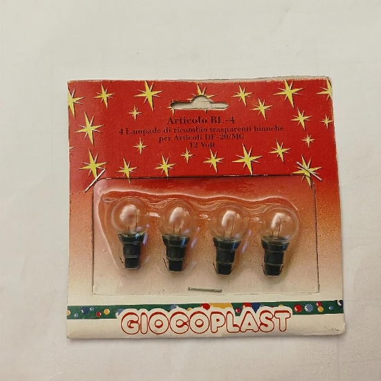 Lampade Ricambio BL4 12V Incandescenza Luci Natale Presepe 4 Pezzi Colore Bianco Trasparente - 1