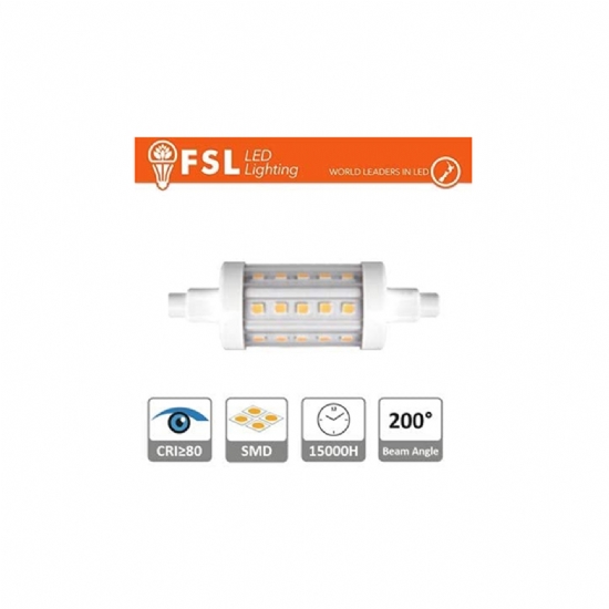 Lampadina - FSL LED 77 mm  5,5 watt - R7- luce gialla 3000K - bianca naturale 4000 K - 1