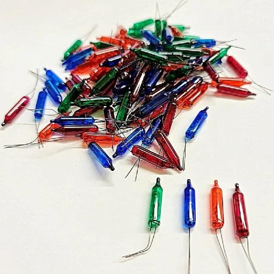 Lampadine Pisellini 12V Incandescenza Luci Natale Presepe 10 Pezzi Colore Assortito Blu Verde Giallo Rosso Viola - 1