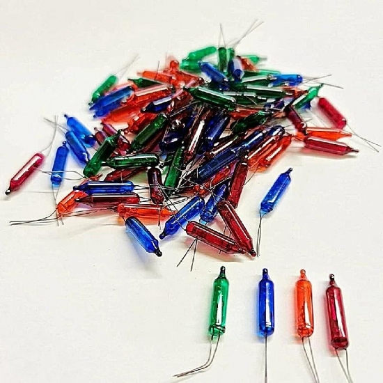 Lampadine Pisellini 24V Incandescenza Luci Natale Presepe 10 Pezzi Colori assortiti Blu Viola Rosso Verde Giallo - 1