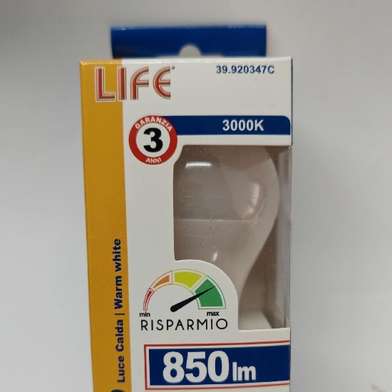 Life 39920347C e F Lampada Led Goccia 9W  E27 A60 3000K e 6500K 850lm e 900lm - 1