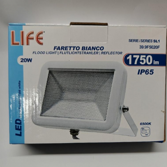 Life 399F5020 Faretto Bianco SL1 Led 20W IP65 3000K 4000K 6500K 1650lm 1750lm 1800lm - 1