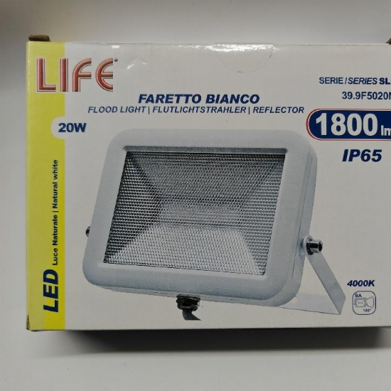 Life 399F5020 Faretto Bianco SL1 Led 20W IP65 3000K 4000K 6500K 1650lm 1750lm 1800lm - 2