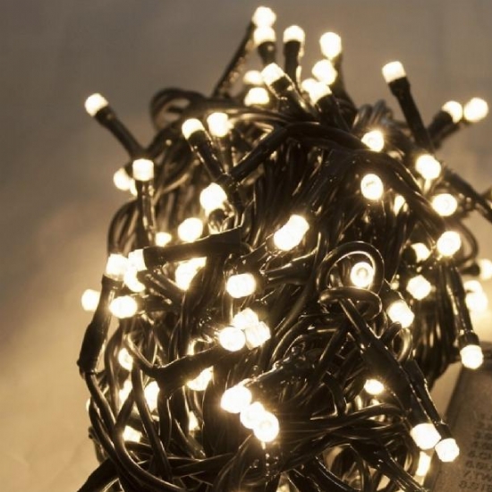 Luci Natale Collana  240 LED Luce Bianco Caldo Scintillanti per Interno ed Esterno 8 Giochi di Luce - 1