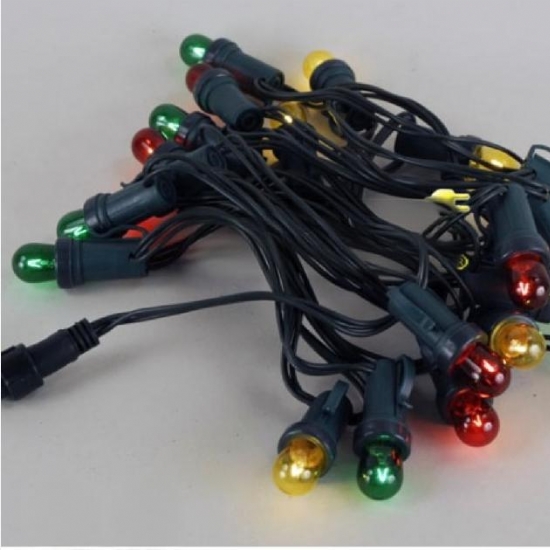 Luci Natale Cordoniere Prolungabile Tipo E 20 Luci E14 Multicolor con Cavo di Alimentazione Uso Esterno - 1