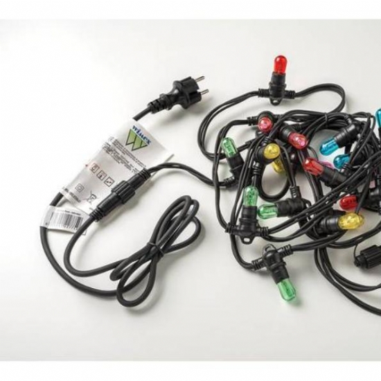 Luci Natale Cordoniere Prolungabile Tipo E 20 Luci E14 Multicolor con Cavo di Alimentazione Uso Esterno - 2