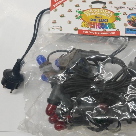 Luci Natale Cordoniere Prolungabile Tipo E 20 Luci E14 Multicolor con Cavo di Alimentazione Uso Esterno - 2