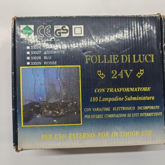 Luci Natale Follie di Luci 24V con Trasformatore 180 Subminiatura Colore Blu per Esterno con Variatore Elettronico  - 2
