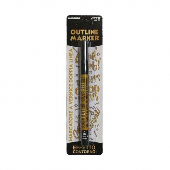 Marcatore a Vernice Doppia Linea Effetto Contorno Colore Oro Nero e Agento Nero - 2