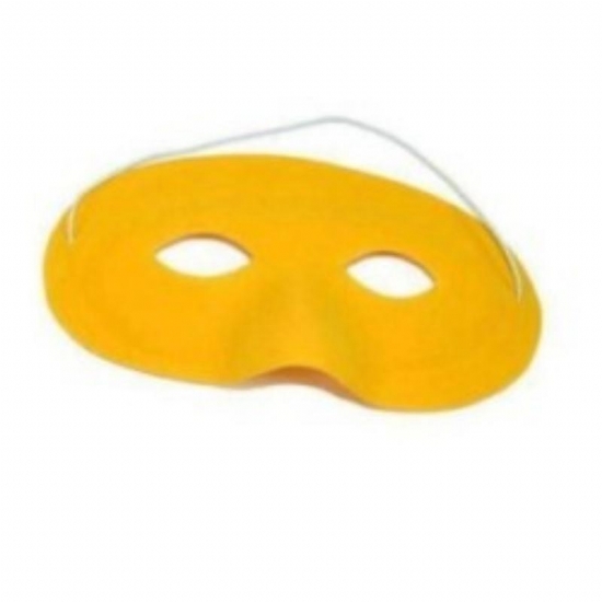 Maschera Floccata Carnevale Colori Assortiti Bianco Verde Giallo Nero - 1