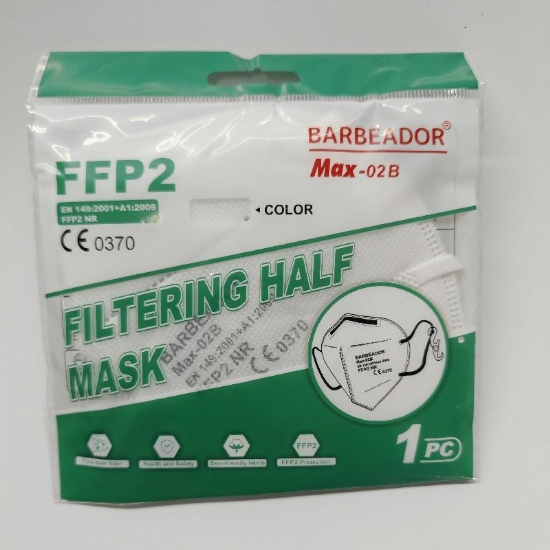 Mascherina Barbeador Max 02B Protettiva Monouso FFP2 Bianca Confezione 10 Pezzi  - 2