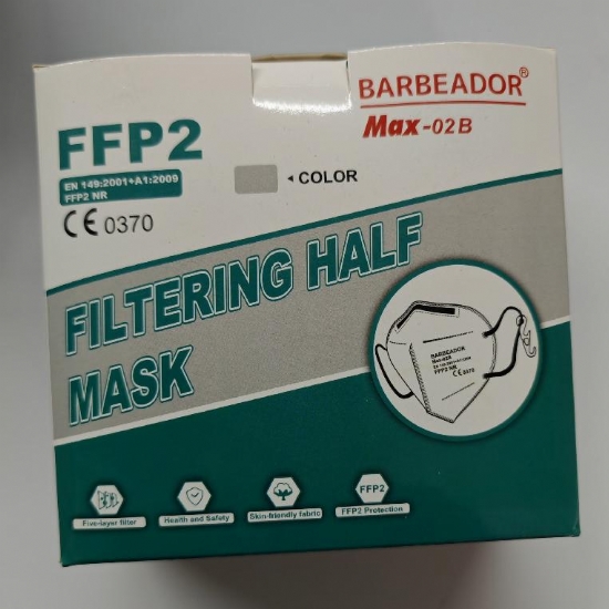 Mascherina Barbeador Max 02B Protettiva Monouso FFP2 Bianca Confezione 10 Pezzi  - 2