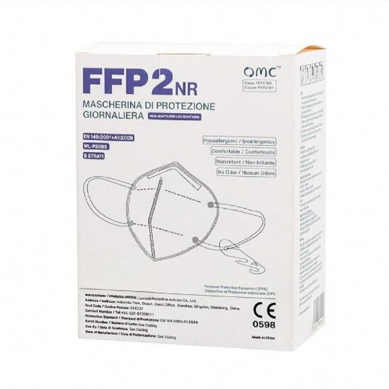 Mascherina Protezione Giornaliera Monouso FFP2 NR Nera Confezione 10 Pezzi  - 2