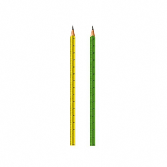 Matita FABER CASTELL - HB con righello - Verde Giallo - 1