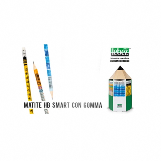 Matita LEBEZ - HB - con gomma - tavola periodica - tabelline - simboli pericolo - 2