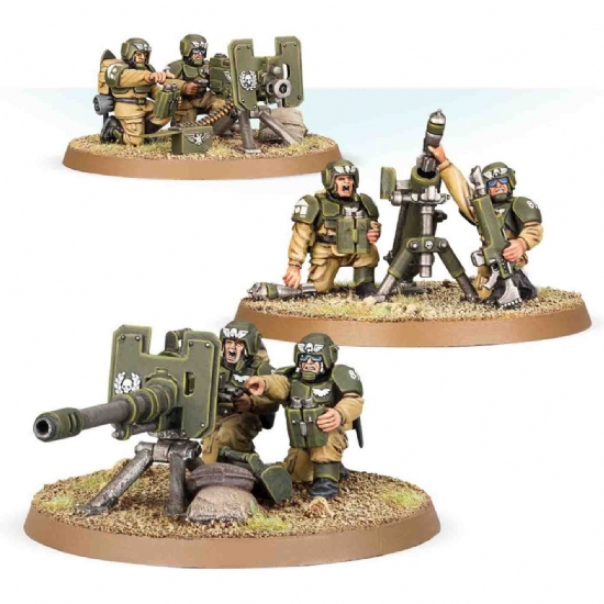 Miniature Warhammer Astra Militarum Cadian Heavy Weapons Squad bande da guerra Guardia Imperiale Games Workshop - 2