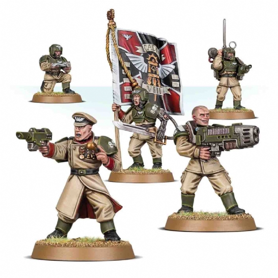 Miniature Warhammer Astra Militarum Cadian Command Squad bande da guerra Guardia Imperiale Games Workshop - 2