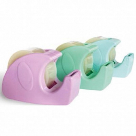  Nastro Adesivo Trasparente Con Dispenser 1 Pezzo  33mt x 19mm Colori Assortiti  - 1