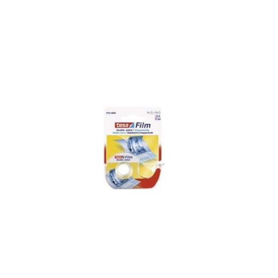Nastro biadesivo trasparente - Tesa 7,5 m x 12 mm - con dispenser - 1