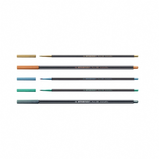 Pen Point 68 Metallic - Stabilo - Colori metallizzati - oro rame argento verde azzurro blu metalizzato - 1