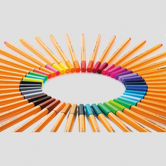 Pennarello Fineliner STABILO point 88  punta 04 Colore Pastello e Fluorescente Assortiti - 2